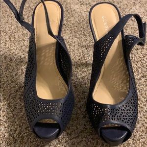 Blue peep toe/ sling back BCBG sandal